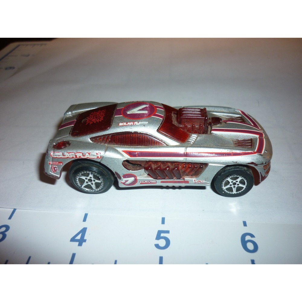 Hot Wheels 2007 Solar Flash‎ 4 Davis Silver Red Race Car Toy Motorized